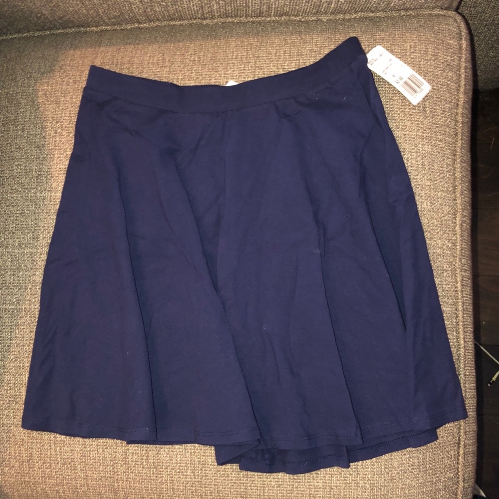 Blue mini skirt elastic waste band size medium NWT
